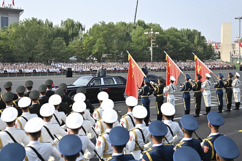 纪念中国人民抗日战争暨世界反法西斯战争胜利80周年大会在京隆重举行 天安门广场举行盛大阅兵仪式 习近平发表重要讲话并检阅受阅部队
